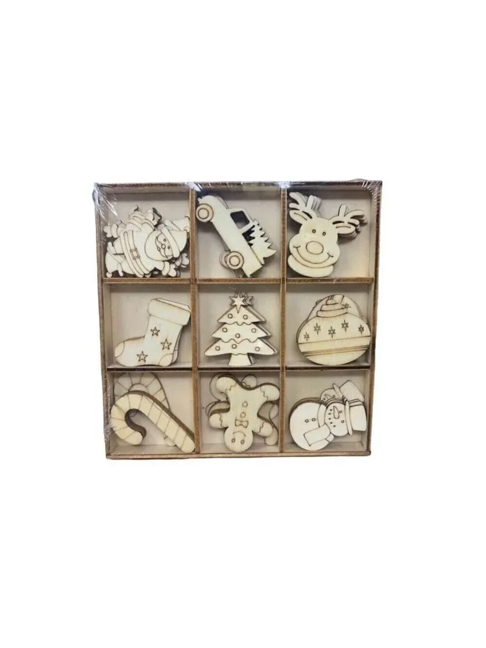 Christmas Wood Cutouts 54 Icons Lot Bundle Set Beaded Garland Accent DIY Holiday